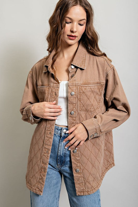 Quilted Button Down Jacket