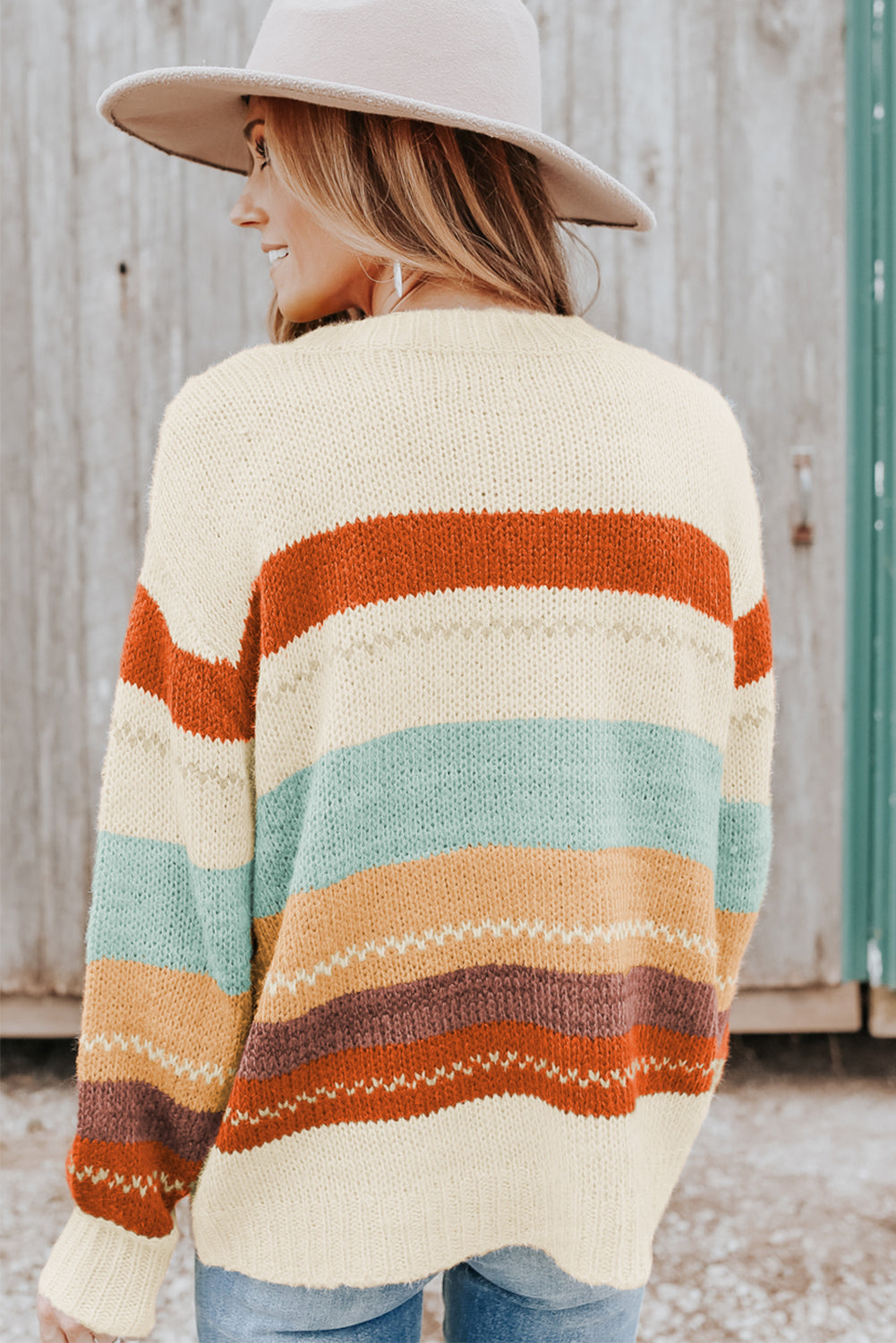 Crew Neck Striped Sweater