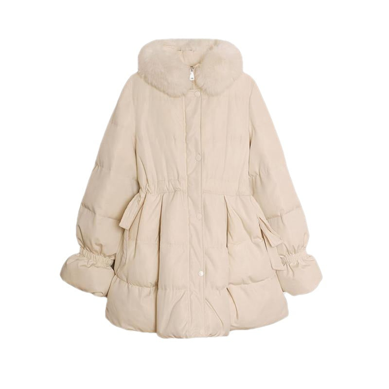 Red Velvet Cotton-padded Coat