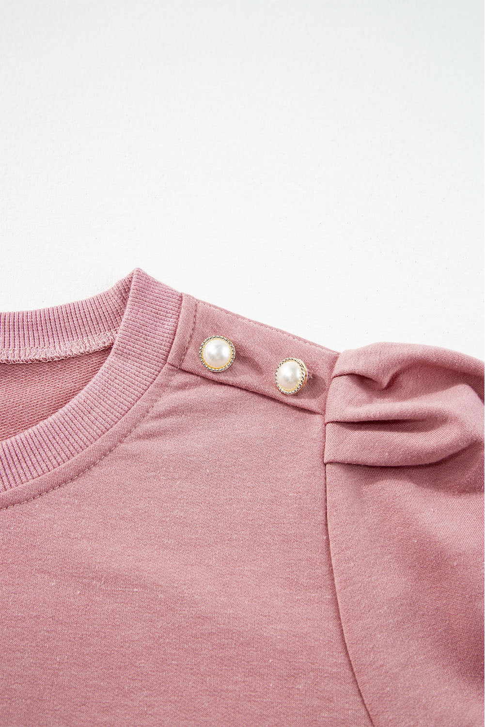 Rose Tan Button Tab Detail Long Sleeve Top