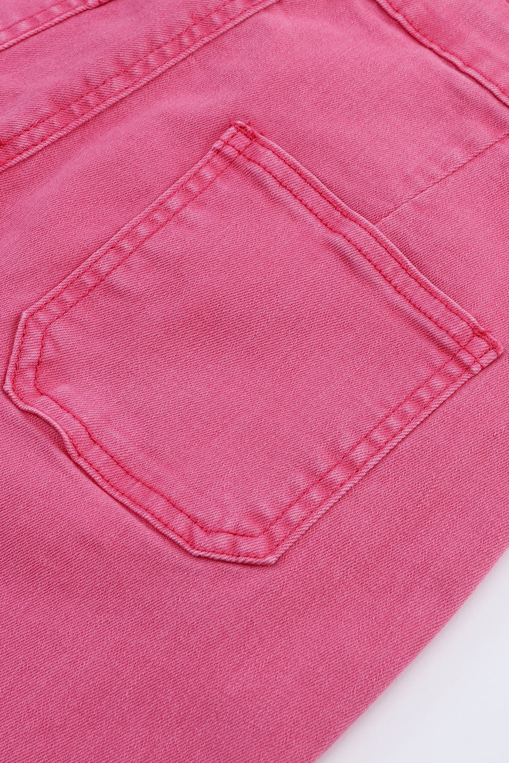 Pink Flare Leg Raw Hem Jeans