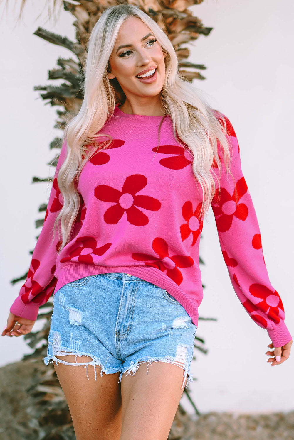 Rose Big Flower Sweater