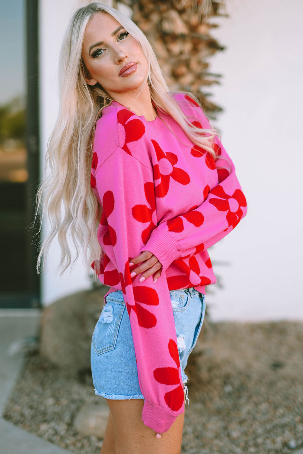 Rose Big Flower Sweater