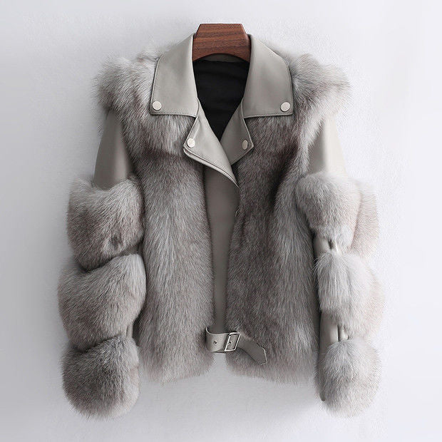 Fur Motorcycle Style Coat