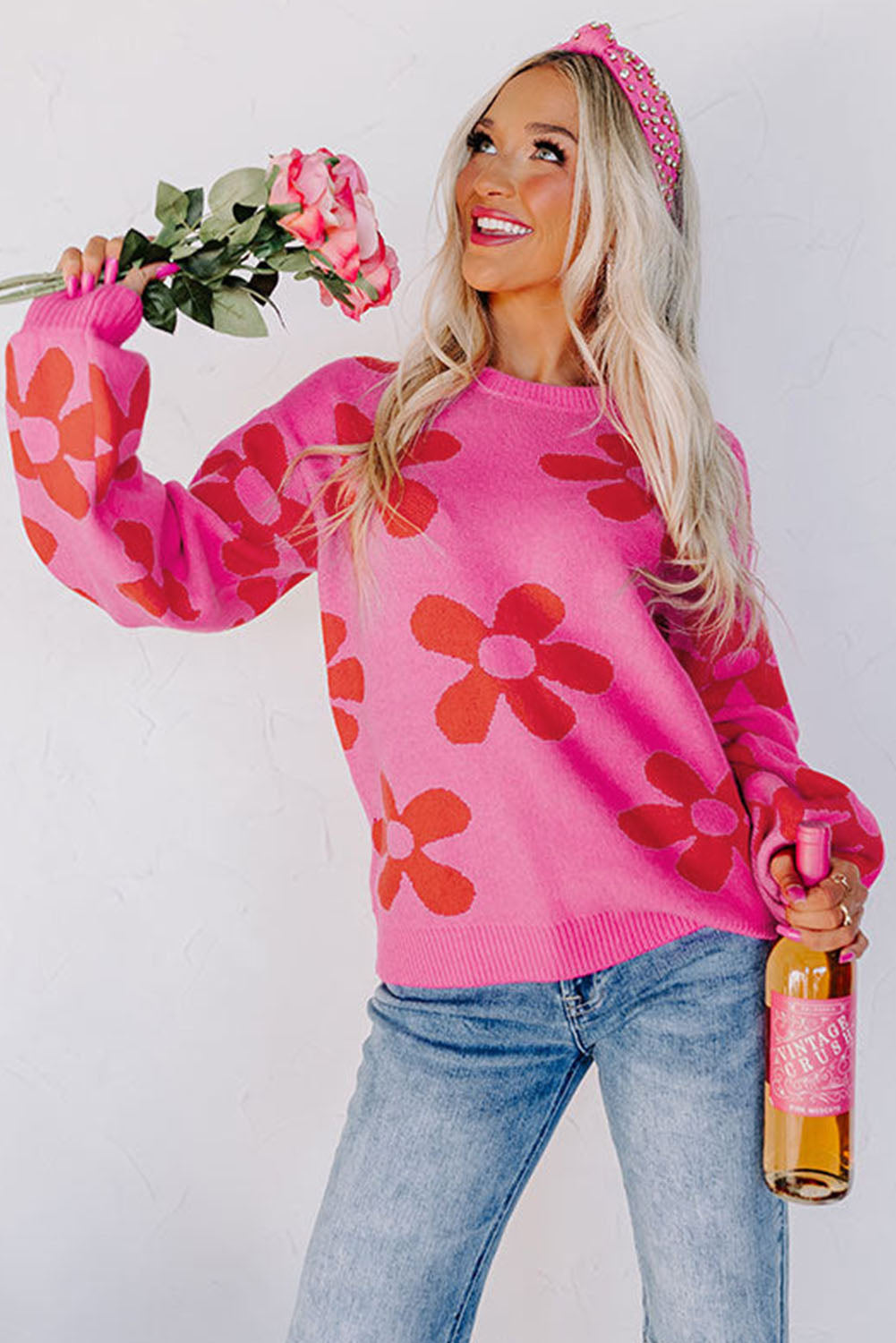 Rose Big Flower Sweater