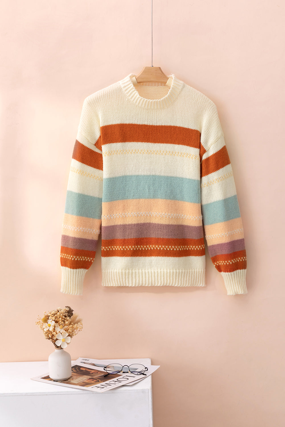 Crew Neck Striped Sweater