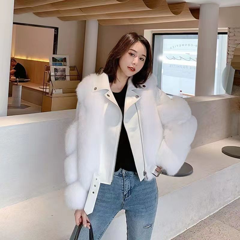 Fur Motorcycle Style Coat