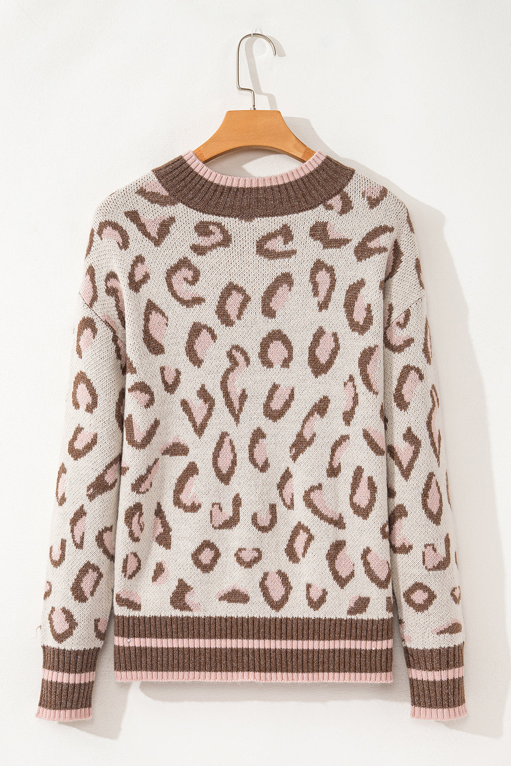 Brown Two-tone Leopard Sweater