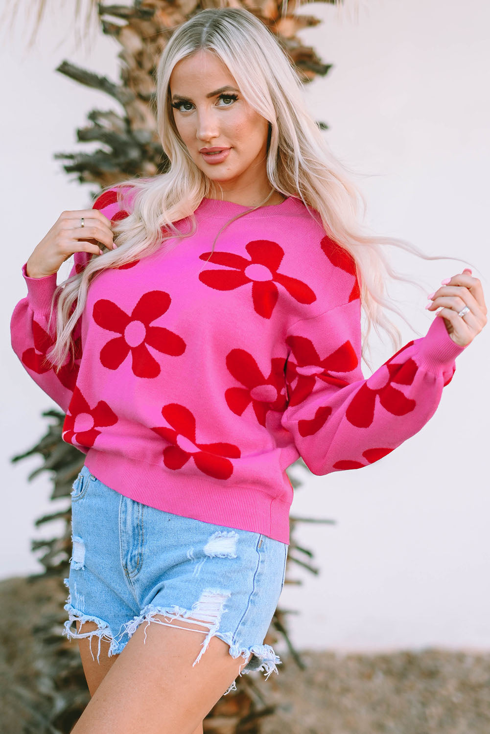 Rose Big Flower Sweater