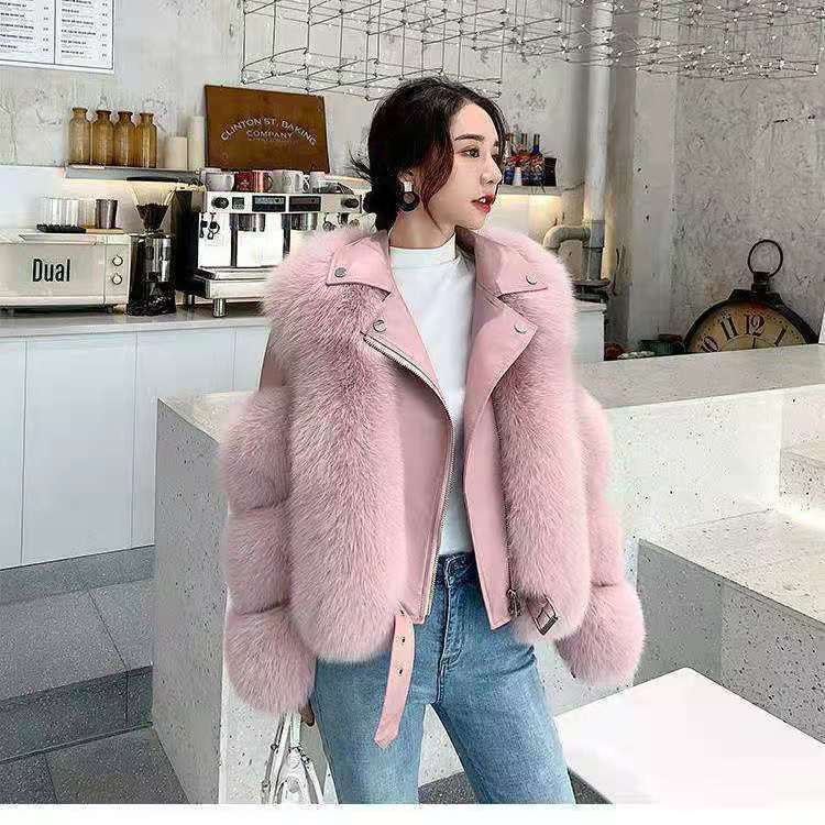 Fur Motorcycle Style Coat