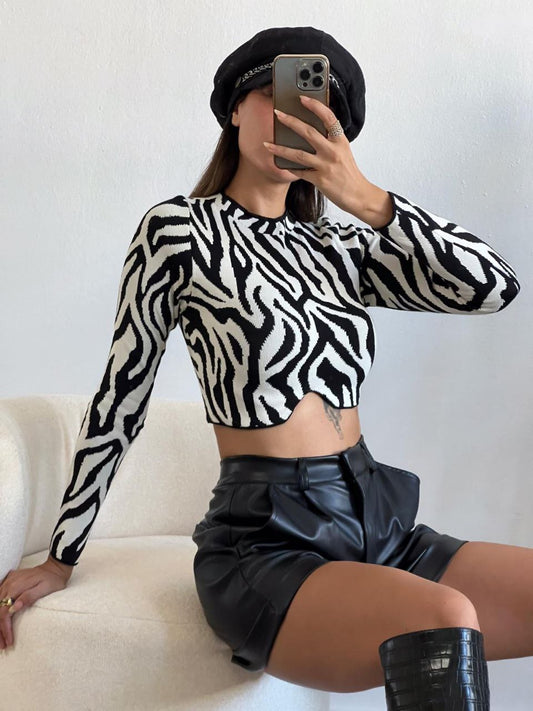 Zebra Striped Crop Top