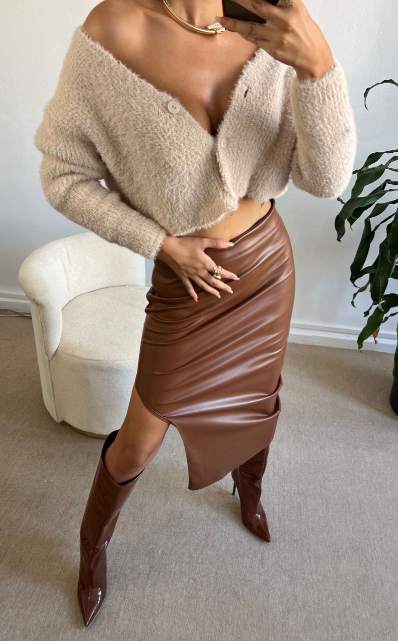 luxury leather skirt