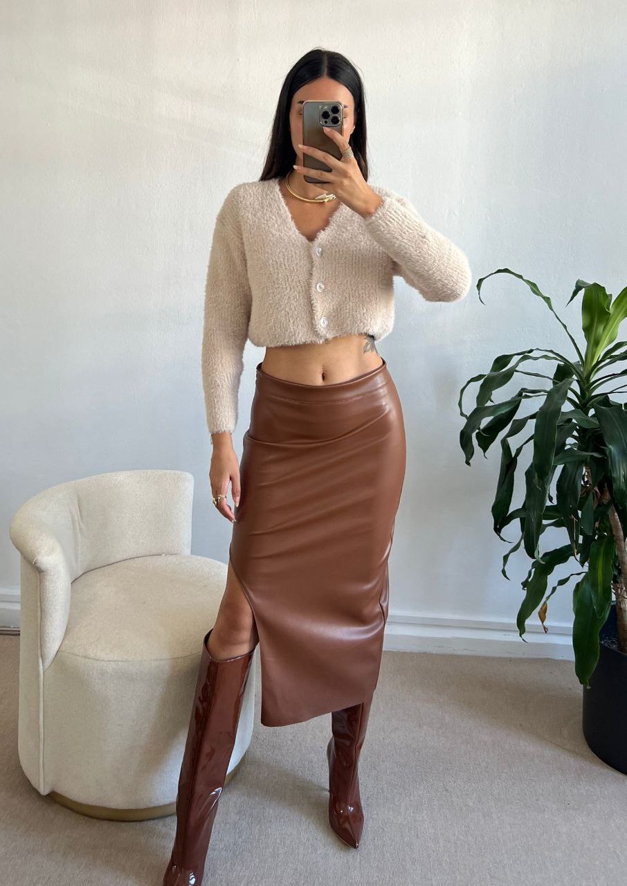 luxury leather skirt