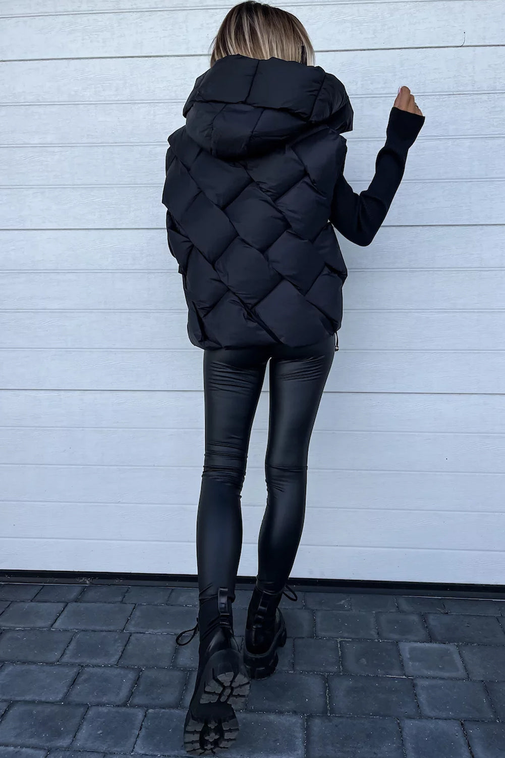 Black Quilted Vest Coat