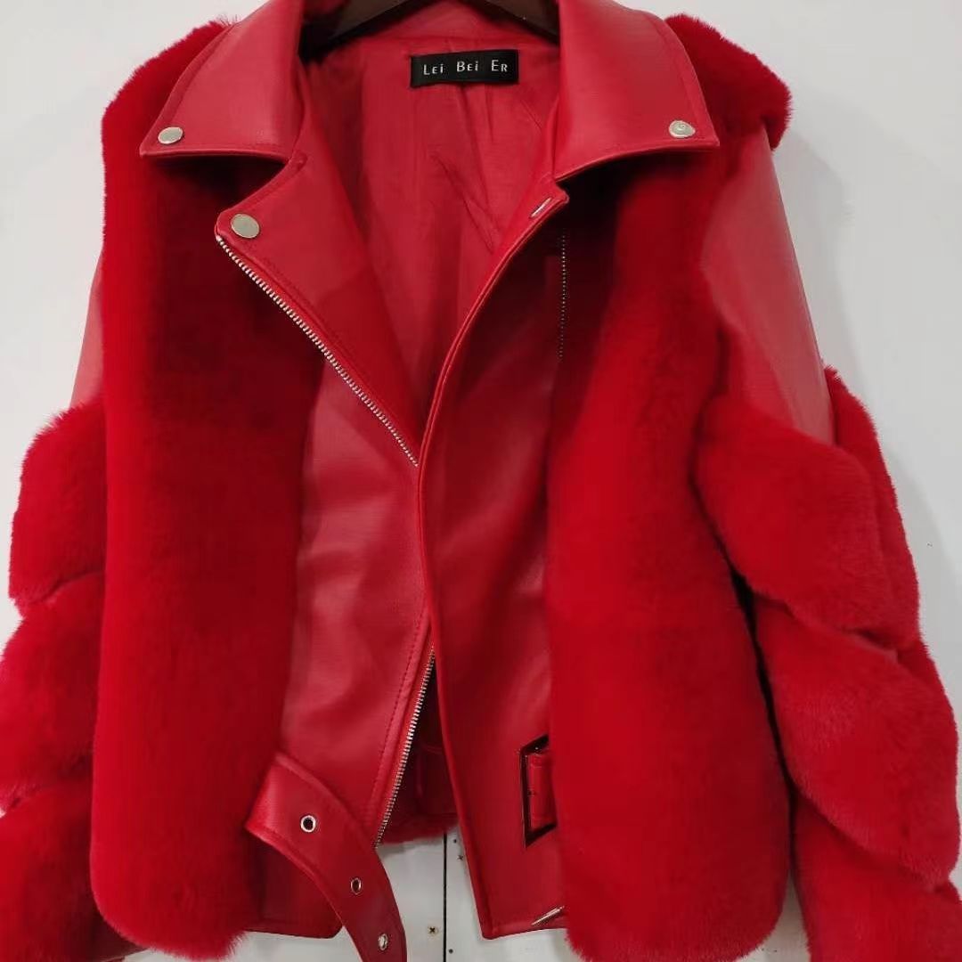 Fur Motorcycle Style Coat