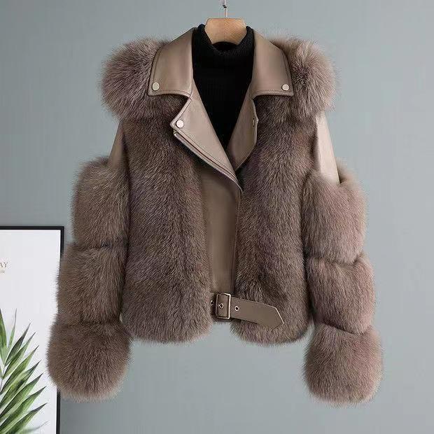 Fur Motorcycle Style Coat