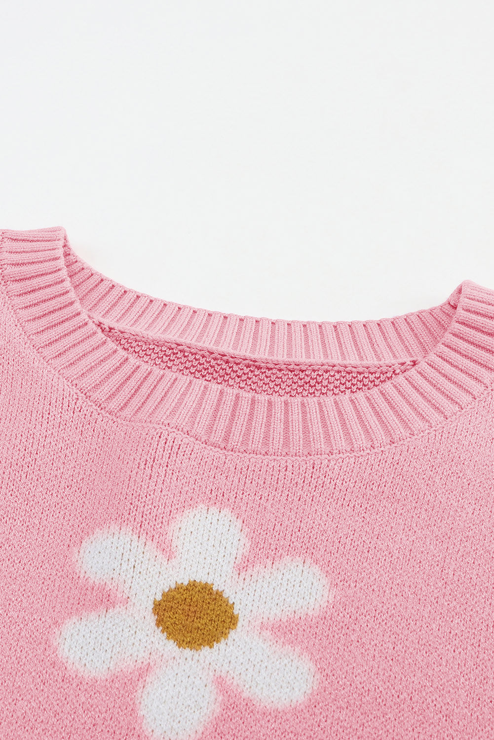 Pink Floral Pattern Sweater