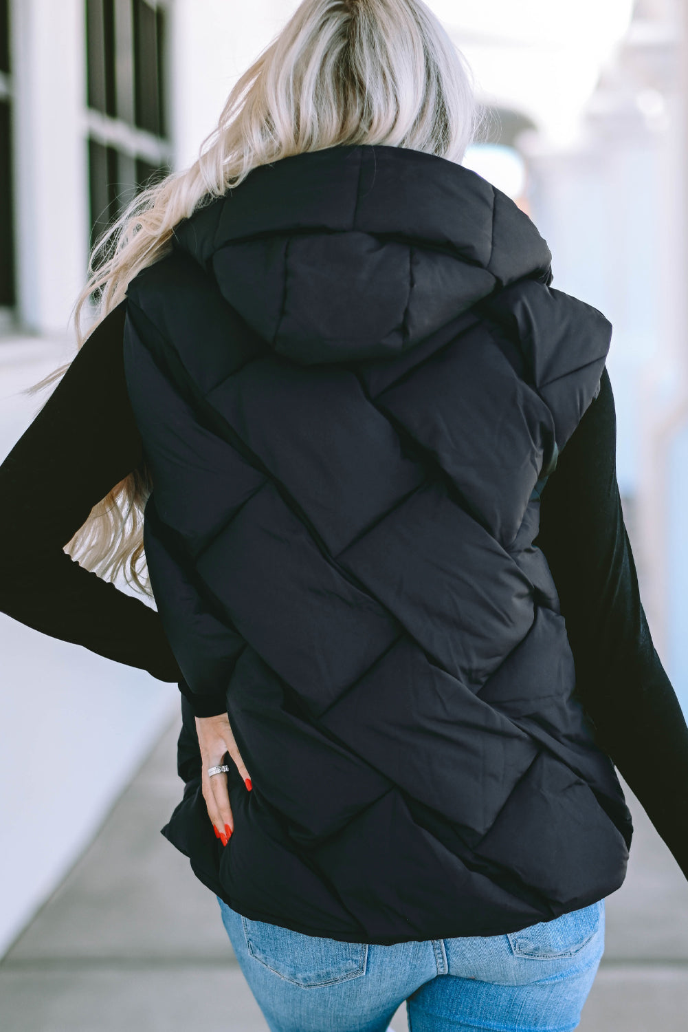 Black Quilted Vest Coat