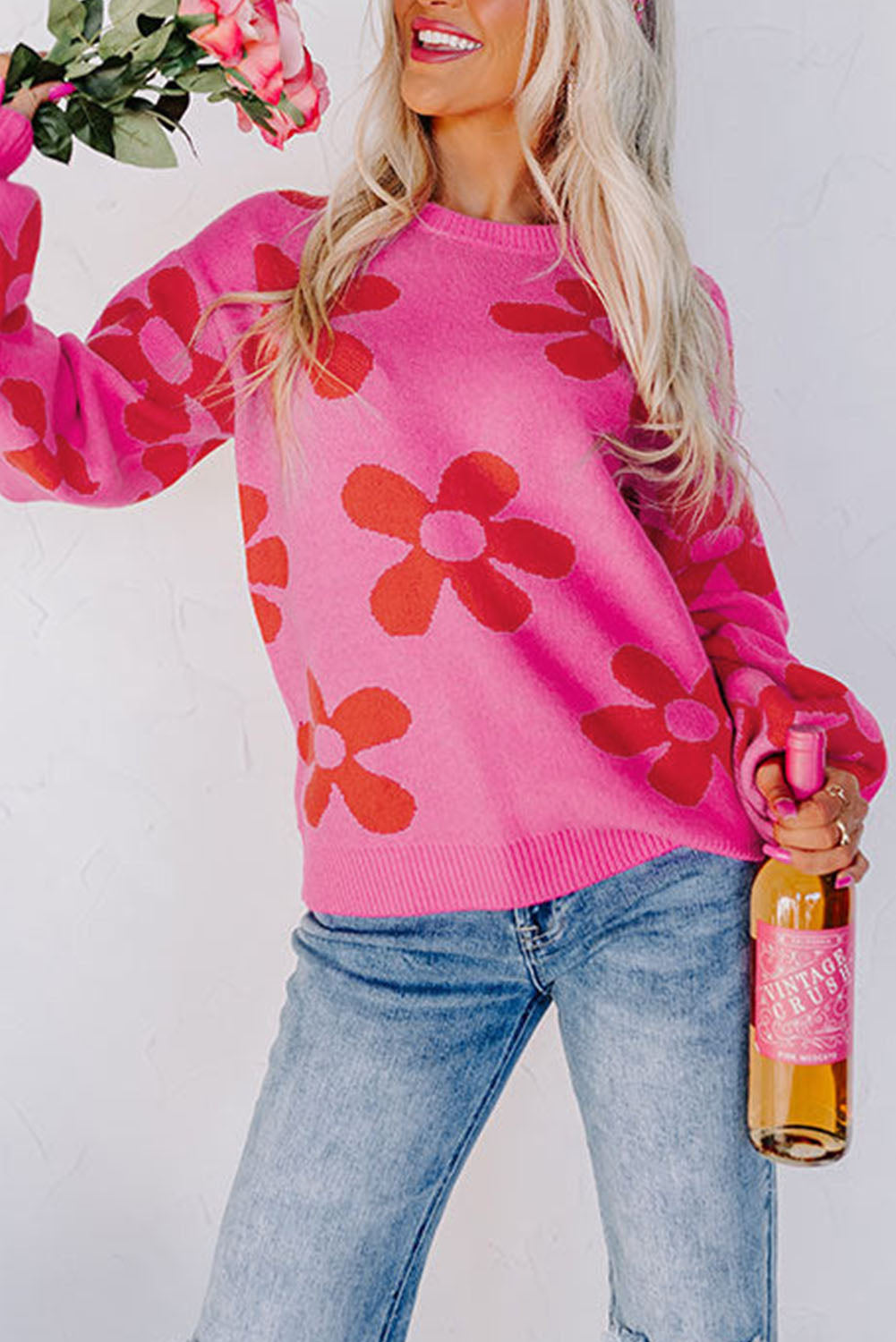 Rose Big Flower Sweater