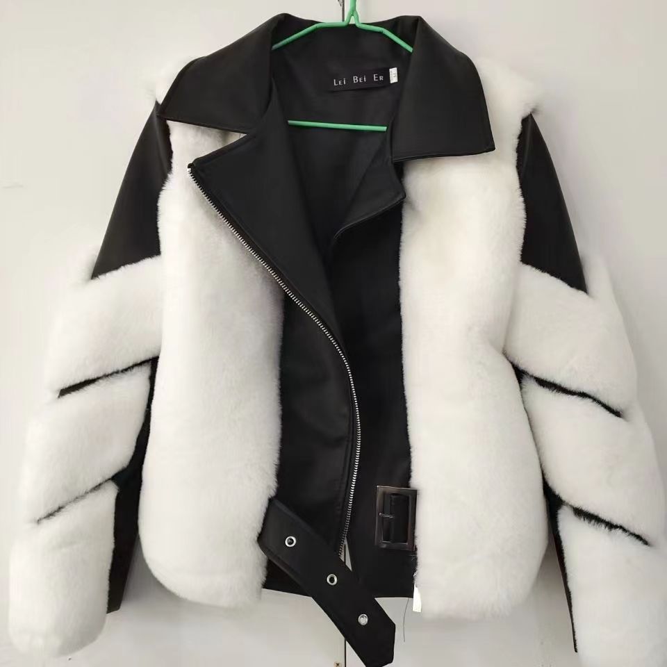 Fur Motorcycle Style Coat