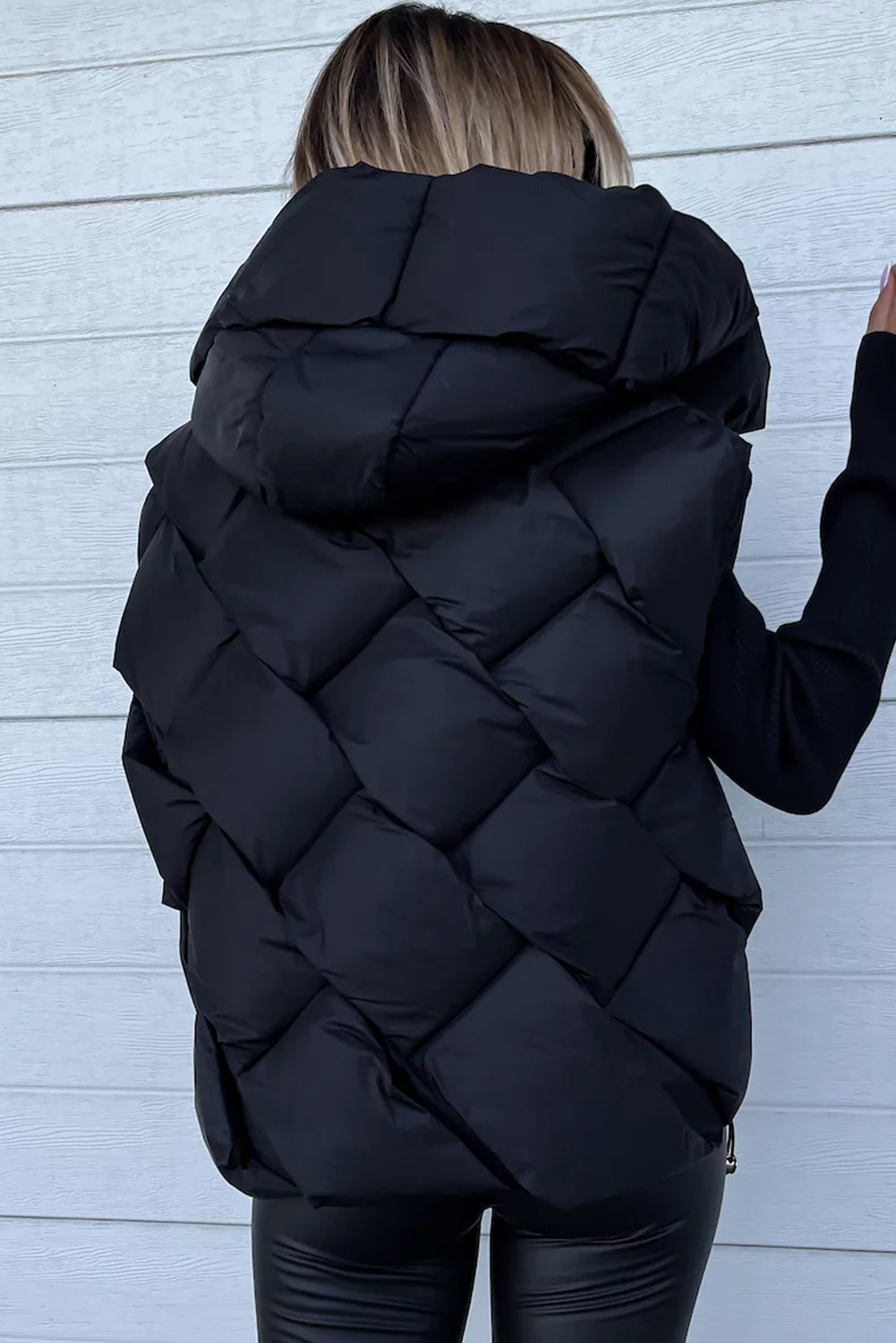 Black Quilted Vest Coat