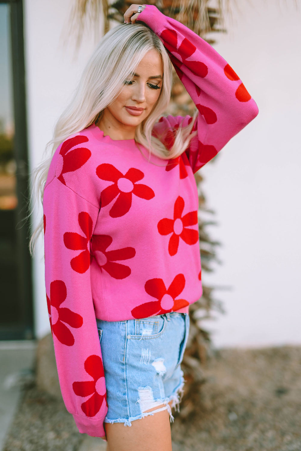 Rose Big Flower Sweater