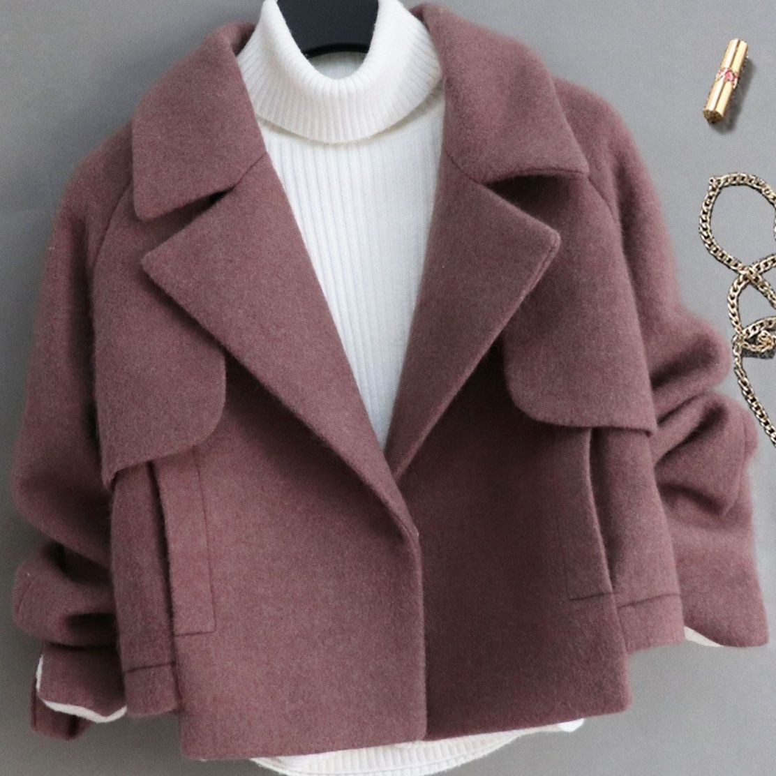 Short Style Slim Woolen Coat